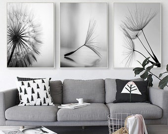 Canvas Wall Decor Name Print Gift Picture Nordic Scandinavian Grass Giclée Minimalistic Posters Painting Abstract Dandelion Flower Botanical