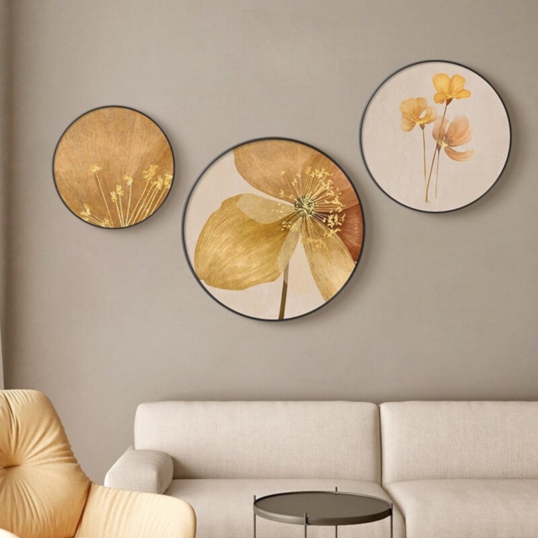 Round Circle Canvas Wall Decor Name Print Gift Picture Nordic - Etsy