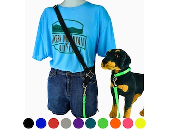 Crossbody Dog Leash, Hands Free Leash for Dog Walking, Over the Shoulder Leash for Dog Training, Cross Body Strap