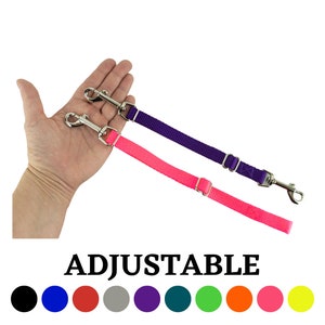 Adjustable Leash Safety Strap, Harness to Collar Safety Cord, Leash Backup Strap, Dual Clip Attachment for Dog