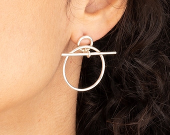 Silver hoop earrings for women