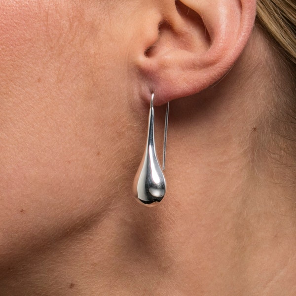 Boucles d'oreilles en forme de goutte argent