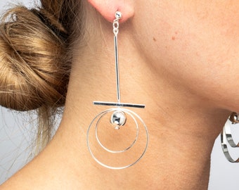 Dangle silver earrings for woman