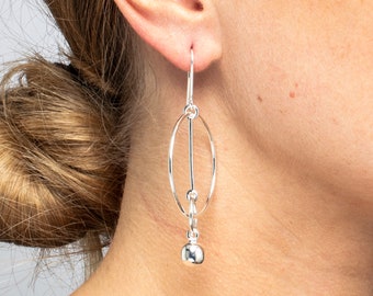 Silver drop earrings