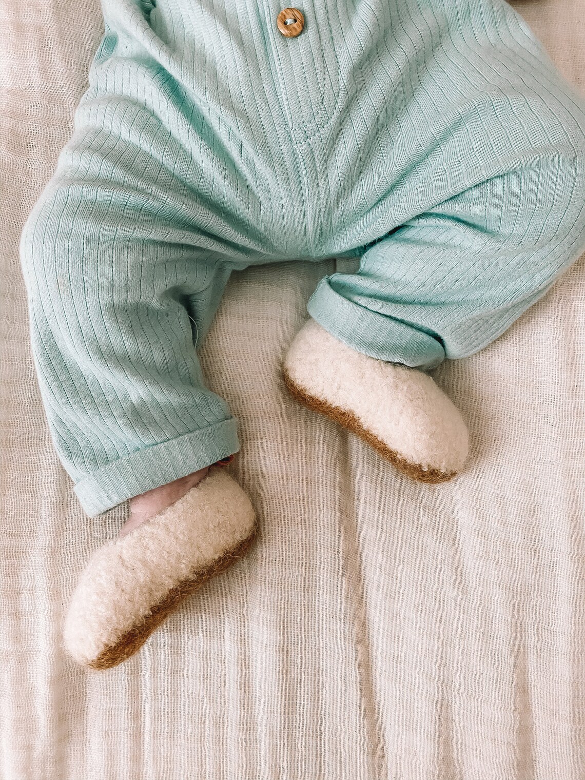 Cream Baby Booties Felted Baby Shoes Newborn Coming Home | Etsy