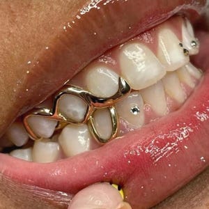 GOLD TONE GRILL, Grill, Teeth Grill, Teeth Jewelry, Make A Bold Statement With Our Dipped Silver Eye Catching Grill, Teeth Accessories
