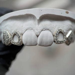 Open-Faced Diamond Silver Grill
