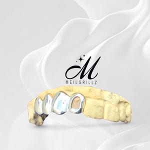 4 teeth one open face  silver Grill