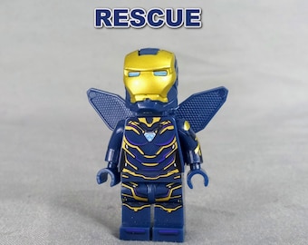 Avengers Iron Man Lego Fit Mini Figure MK Blue Armour Marvel End Game UK Seller