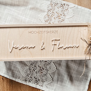 Holzkiste für Hochzeitskerze Aufbewahrungsbox Hochzeit Hochzeitskerze Bild 1