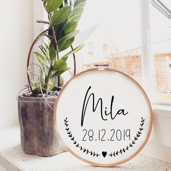 Embroidery frame personalized printed | Wall decoration | Birth gift