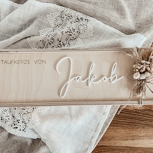 Holzkiste für Taufkerze | Aufbewahrungsbox | Taufgeschenk