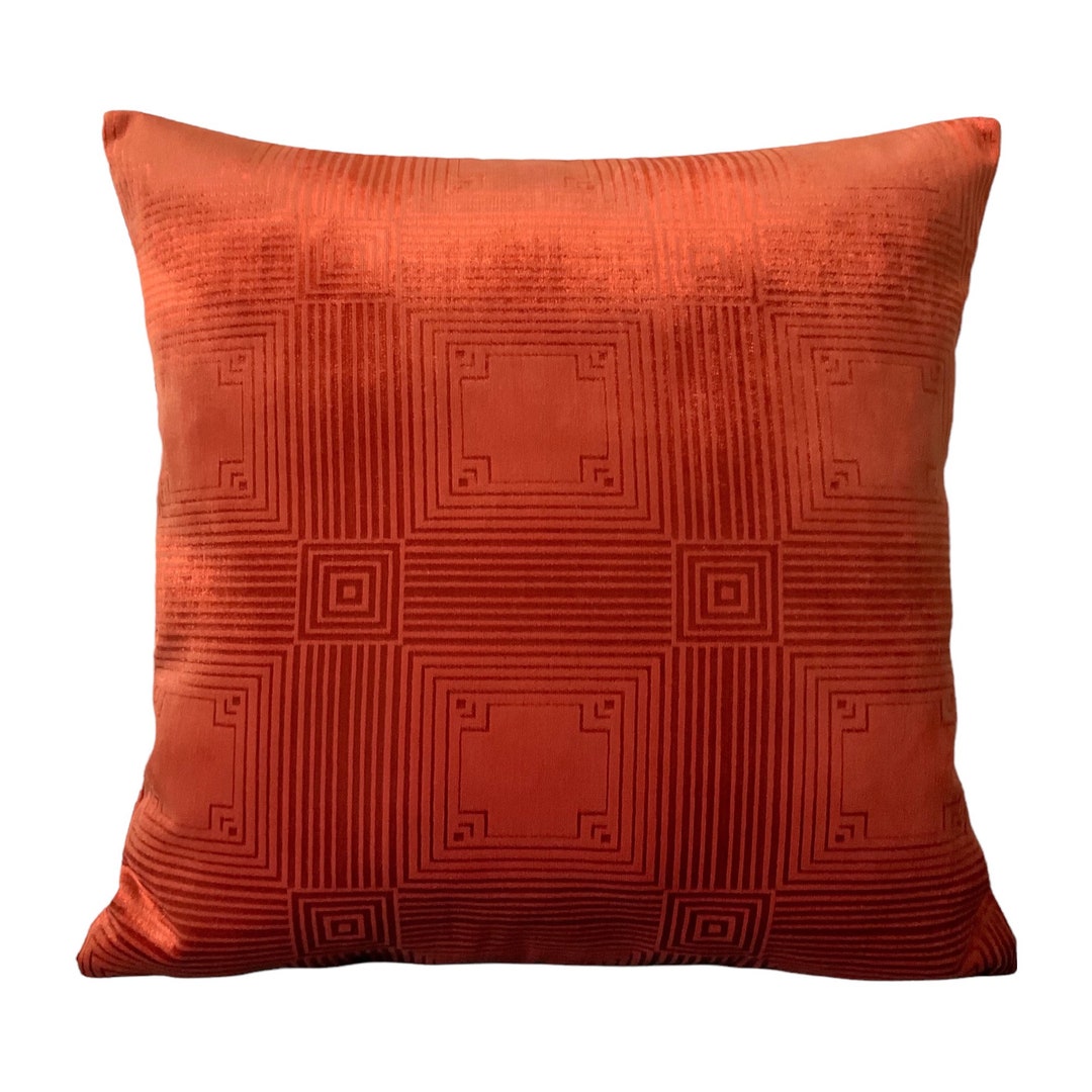 Burnt Orange Velvet Pillow Cover Velvet Throw Pillow Cover Etsy