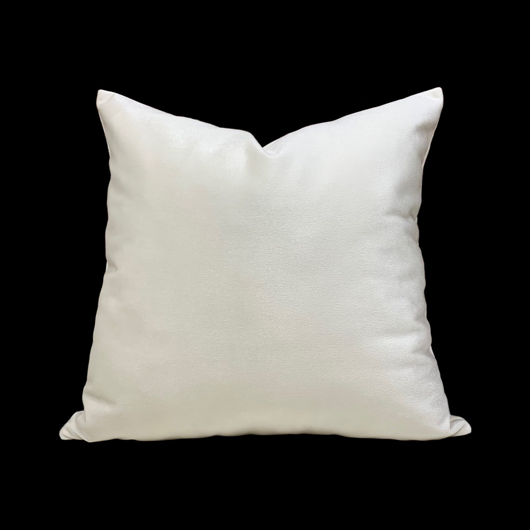 White Velvet Pillow Cover Velvet Pillowcas Throw Pillow Etsy