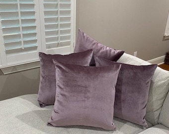 Mauve Velvet Pillow Cover, Velvet Pillowcas, Throw Pillow, Accent Pillow, Sofa Cushion Covers, Couch Pillow, Living Room Decor