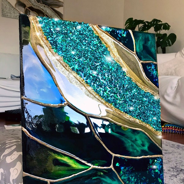 View of Geode Resin Art - Etsy