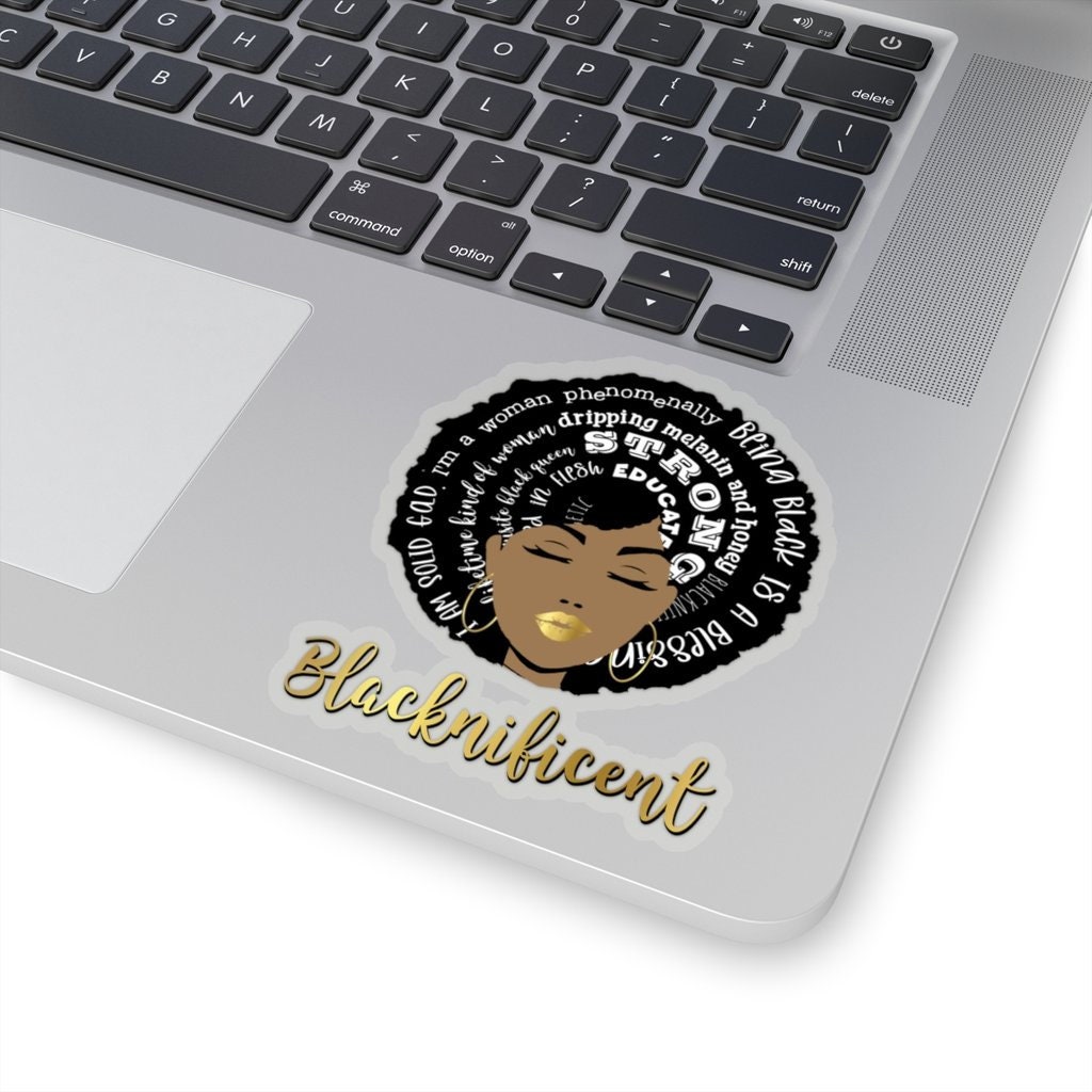 Blacknificent Vinyl Sticker, Black Empowerment, Black Power, BLM Afro ...