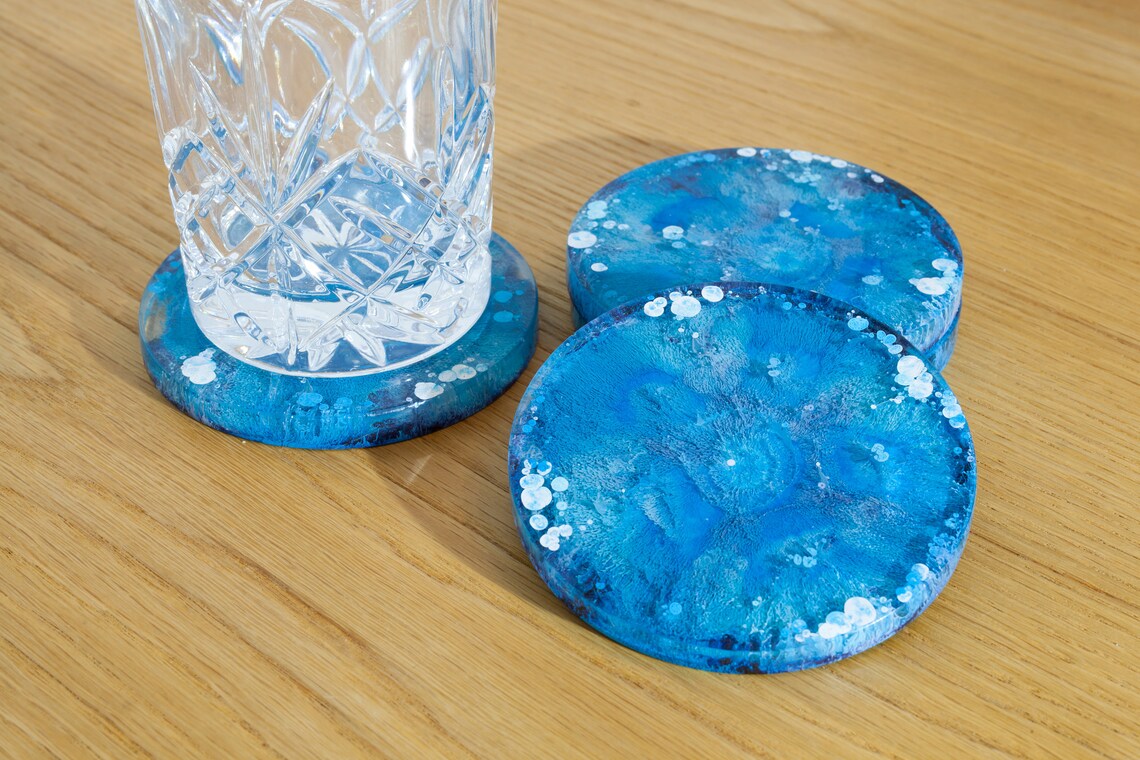 Handmade Resin drinks Coasters set of 4 Etsy