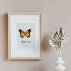 Maya Angelou hand painted giclee print of Monarch Butterfly with Maya Angelou Quote, Monarch Butterfly artwork. UNFRAMED.