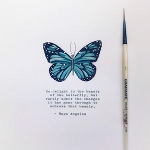 Maya Angelou Hand Painted Butterfly Quote Monarch Butterfly Etsy