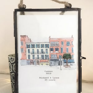 Special Place Art / Hochzeitsgeschenk / Jahrestagsgeschenk / Farbe und Tinte Illustration / Anpassungen.