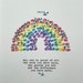 Retirement artwork, a hand painted giclee print of my rainbow art, with vintage typed personalisation 