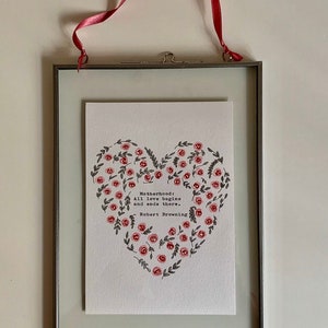 Geschenk zum Muttertag. Robert Browning Mutterschaft Zitat. Handgemalt und gerahmt