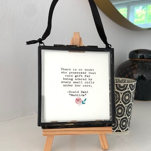 Teacher gift quote typed on an antique typewriter