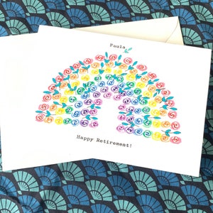 Carte arc-en-ciel retraite, personnalisable