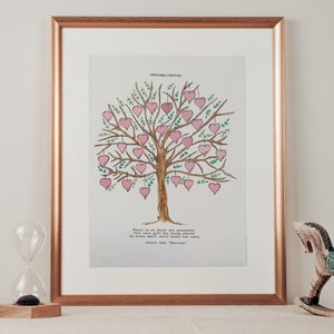 A Teacher leaving gift, hand painted and can be personalised Vintage typed with Mathilda quote, illustration comes on A4 art paper