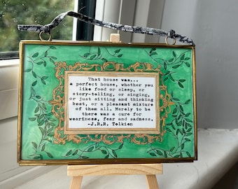 Framed That house was a perfect house, vintage typed giclee print, Tolkien quote