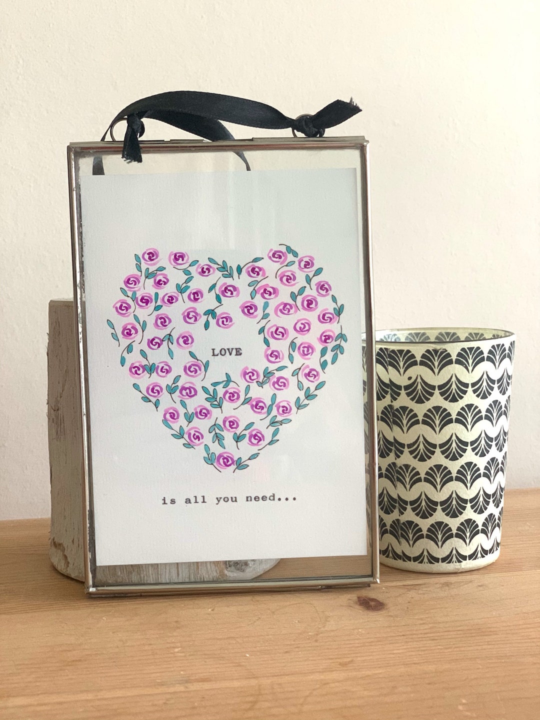 El amor es todo lo que necesitas pintado a mano y obras de arte ...