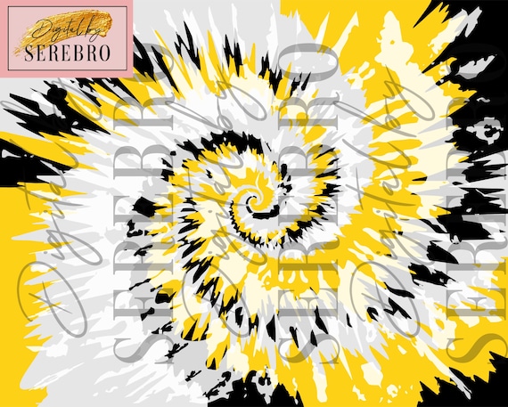 Black Gold Tie Dye V2 Black and Gold Game Day Tie Dye Digital | Etsy