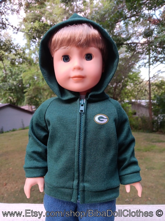 Made for 18 Inch Size Dolls, Green Bay Packers Zippered Hoodie Jacket, Fits Both Boy or Girl Dolls, Baby and Twins. - Etsy Made for 18 Inch Size Dolls, Green Bay Packers Zippered Hoodie Jacket, Fits Both Boy or Girl Dolls, Baby and Twins. - Etsy