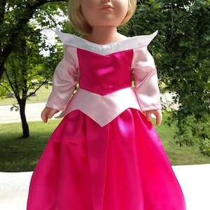 Made for 18 Inch Size Dolls, Aurora Sleeping Beauty Disney Princess Gown.