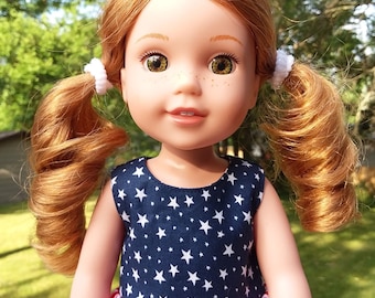 Made for 14.5" Inch WW Size Dolls, Patriotic Stars & Stripes Dress.