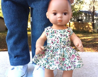 Made For The 18 Inch Doll&#39;s Caring Doll CFB, Tan Floral CFB Dress. &quot;The Doll&#39;s Doll&quot;