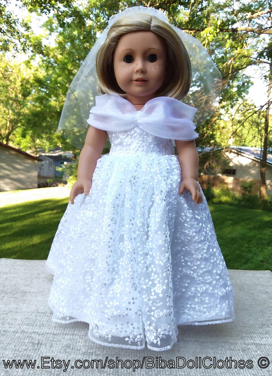 Made for 18 Inch Size Dolls, My Best Wedding Gown. White Lace Wedding ...