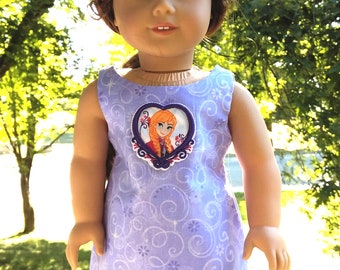 Made for 18 Inch Size Dolls, Elsa & Anna Frozen Lavender Dress.