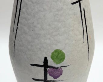 MCM 1960s West Germany Model 507-25 Modern Bay Keramik Ceramic Vase w/ Colorful Design