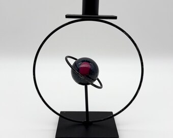 Signed 1995 Rick Martin Saturn Metal Candle Holder