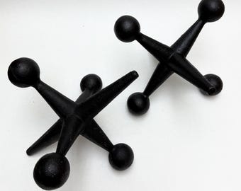 Pair of Vintage Bill Curry Heavy Cast Iron Jacks Bookends