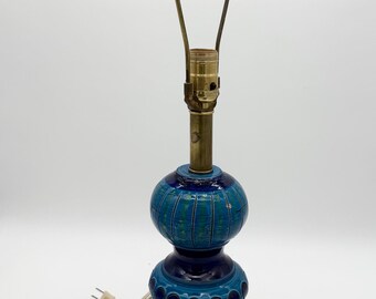 Bitossi Rimini Blue Lamp Marked 68/105 SB Base Made Italy