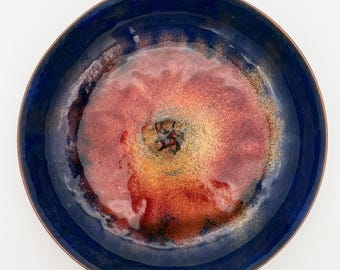 Unsigned Decorative Enameled Copper Plate