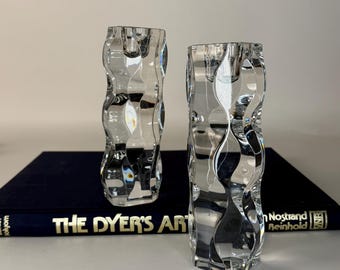 Pair Atlantis Crystal Candle Holders