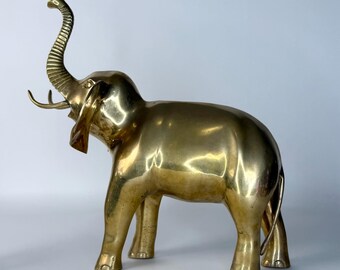 Large Brass Elephant Statue Figure