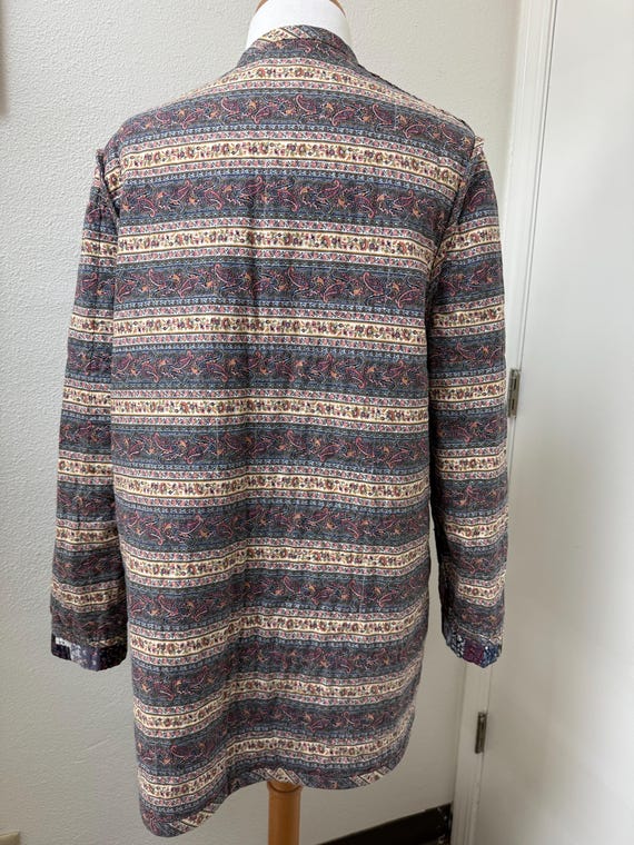 Handmade Patchwork Quilted Jacket: Open Front, In… - image 8