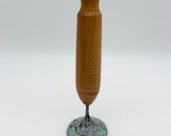 Unique Vintage Handcrafted Wood Maple Turned Bud Vase Signed R Gutz 1999