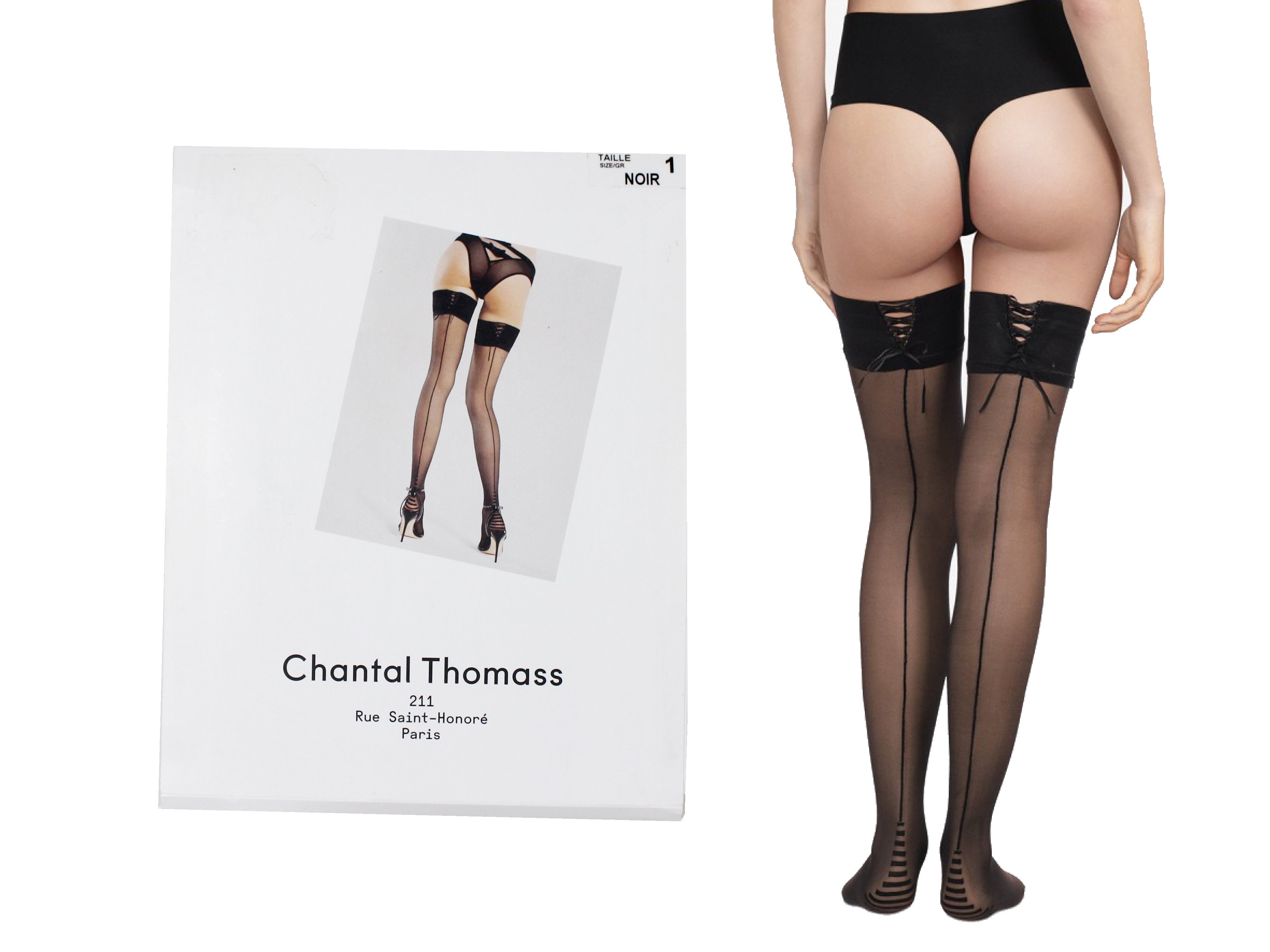 Bas Jarretières Chantal Thomass - Noir, Taille 1, 20 Deniers - Stay-ups Avec Silicone, Neuf Avec étiquette