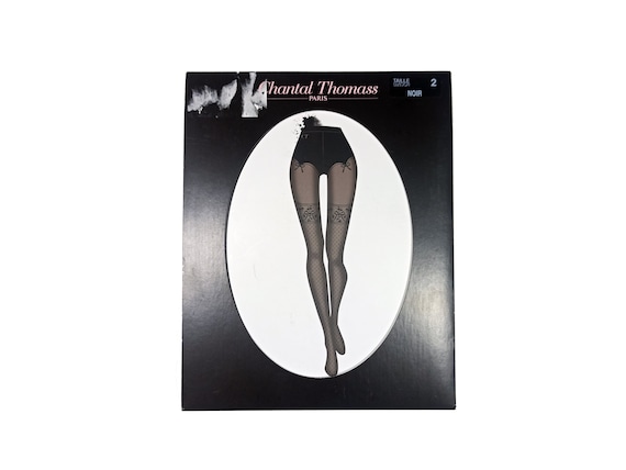 Collant Chantal Thomass - Motif Dentelle Jacquard 20 Deniers, Noir Taille 2 (NEUF Avec étiquettes)